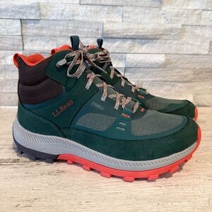 Men's Hiking L.L.Bean Access Hiking Boots Mid Waterproof Size 9.5 Green TEK 2.5
